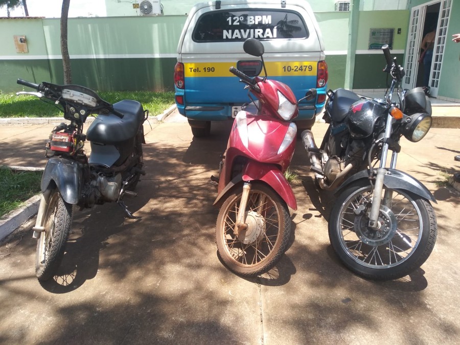 Em Naviraí, Polícia Militar apreende adolescentes por furto e recuperam motocicletas