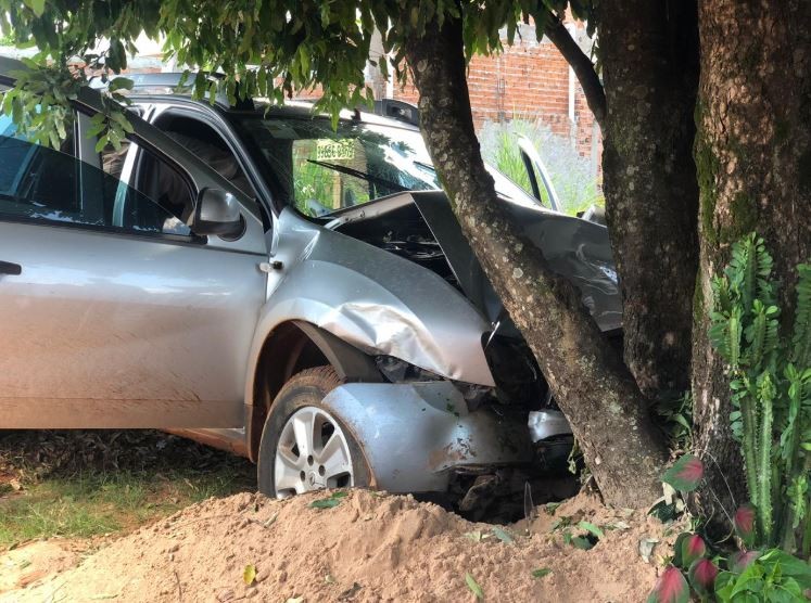 Esfaqueado, homem perde controle de carro, bate em árvore e morre