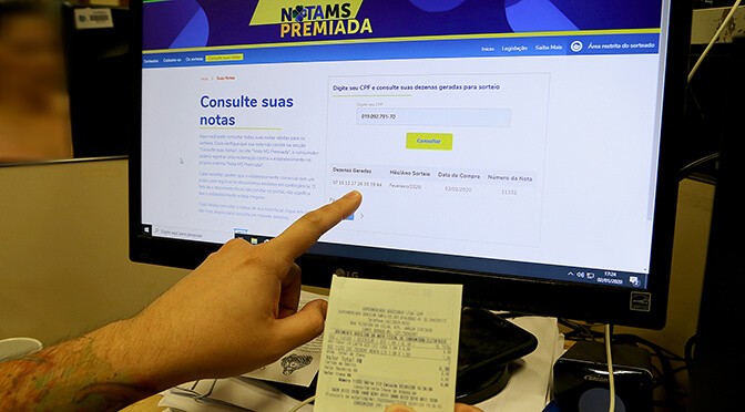 Ganhadores do Nota MS Premiada podem perder o direito aos prêmios se não fizerem o cadastro