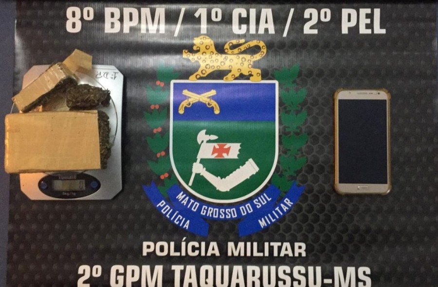 Polícia Militar prende jovem por tráfico em Taquarussu
