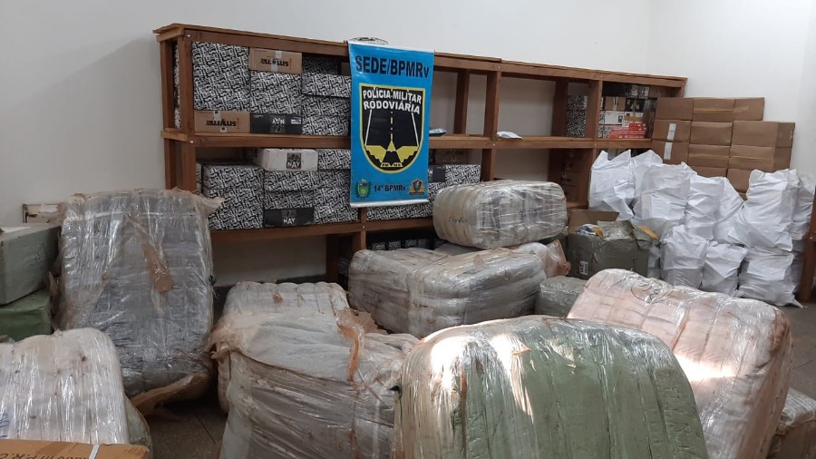 Polícia Militar Rodoviária apreende mais de 350 mil reais em produtos de contrabando e descaminho