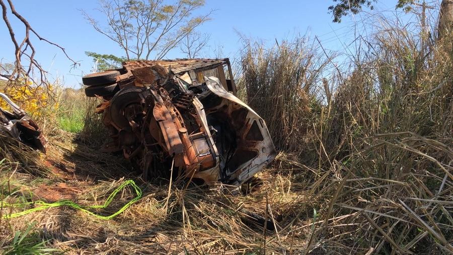 Caminhão boiadeiro sai da pista e bate em árvore entre Anaurilândia e Bataguassu