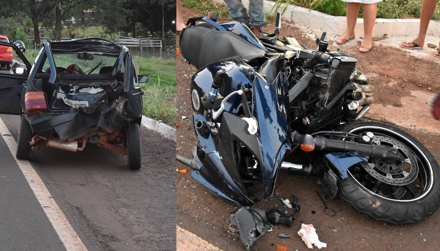 Acidente deixa motociclista em estado grave na BR 376 saída de Glória de Dourados para Jateí.
