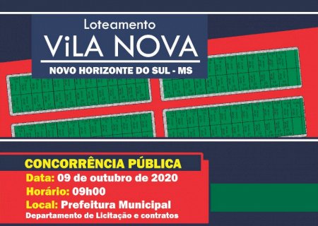 Novo Horizonte do Sul - EDITAL  de Concorrência Pública para venda de Lotes Urbanizados