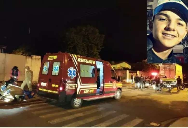 Jovem morre e outro fica ferido em acidente entre caminhão baú e moto