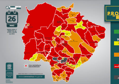 Ivinhema - Com atualização do Prosseguir, Ivinhema, Angélica, Nova Andradina continuam em bandeira vermelha.