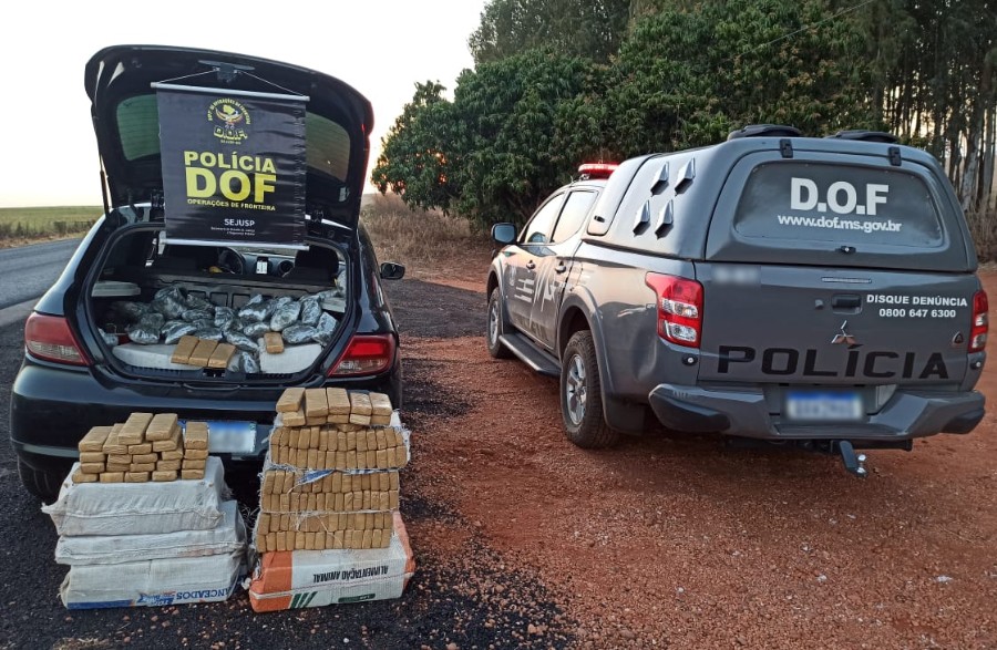 Batayporã-Veículo que seguia para o Rio Grande do Sul com mais de 340 quilos de drogas foi apreendido pelo DOF