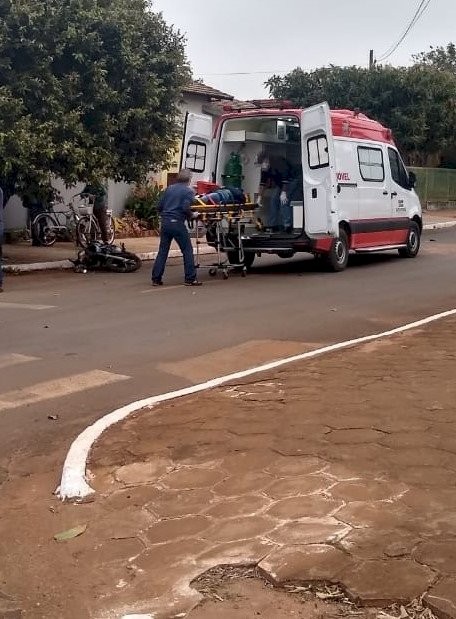 Batayporã: Acidente entre carro e moto nesta manhã deixou uma pessoa ferida