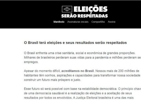 Após ataques de Bolsonaro, empresários e intelectuais lançam manifesto de apoio ao processo eleitoral