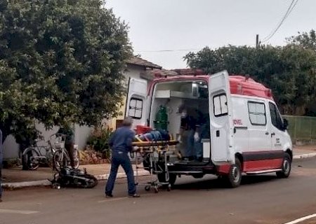 Batayporã: Acidente entre carro e moto nesta manhã deixou uma pessoa ferida