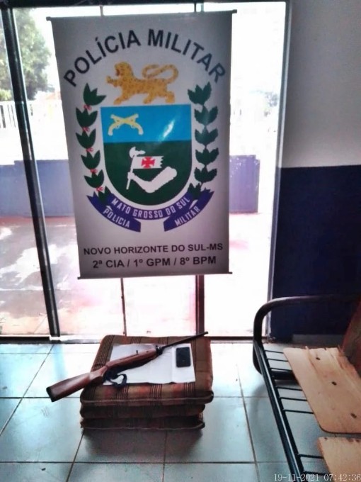 Novo Horizonte do Sul   - Arma de fogo é apreendida pela Polícia Militar