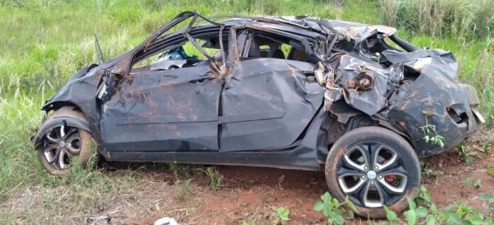 Anaurilândia - Arrastador é preso após capotar Hyundai que levaria ao Paraguai