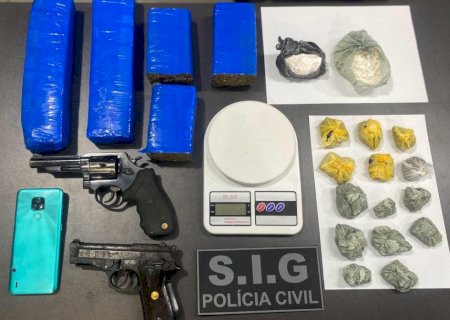 Ivinhema - Polícia Civil prende mulher em flagrante por tráfico de drogas e posse de arma de fogo.