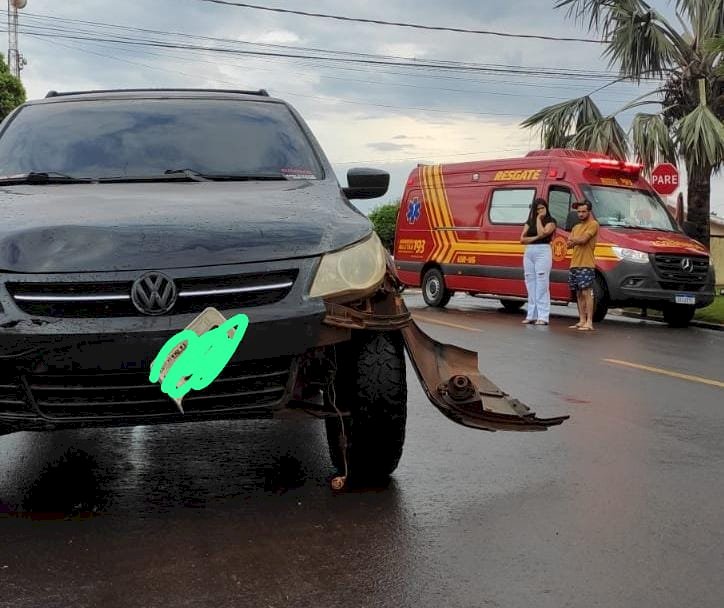 Ivinhema- Acidente entre carro e moto deixa motociclista ferida.