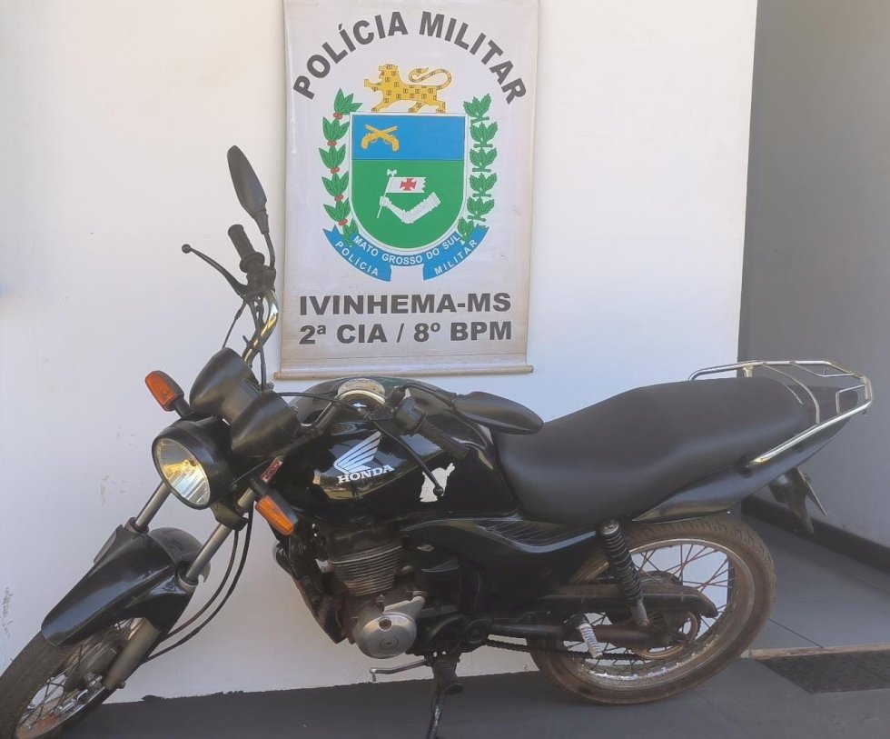 Ivinhema - PM recupera motocicleta com registro de apropriação indébita e conduz autor para a delegacia.