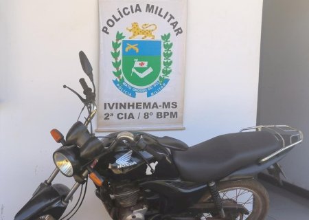 Ivinhema - PM recupera motocicleta com registro de apropriação indébita e conduz autor para a delegacia.