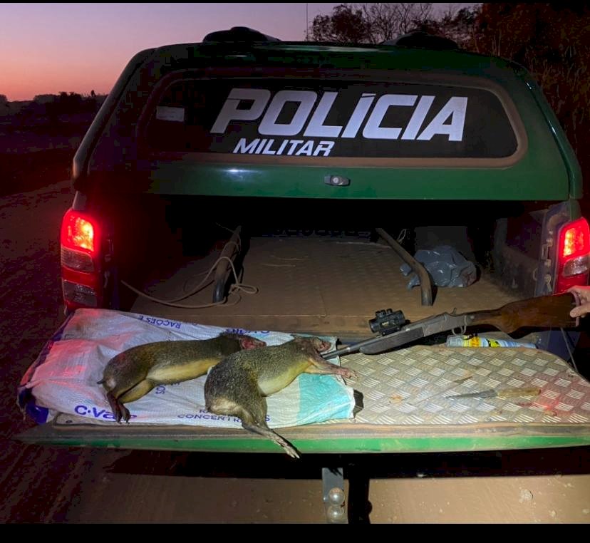 IVINHEMA - PMA prende homem por porte ilegal de arma de fogo e por Caça de animal silvestre.
