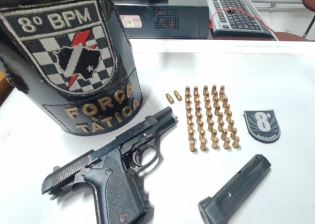Ivinhema -Polícia Militar prende homem por posse arma de fogo e munições.