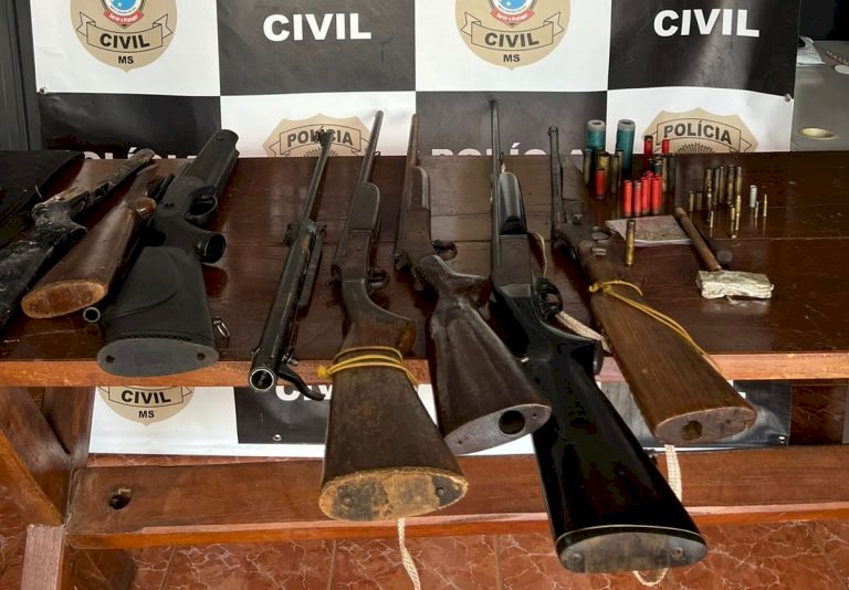 Polícia Civil cumpre mandado de busca e apreensão e prende indivíduo pelos crimes de posse irregular de arma de fogo