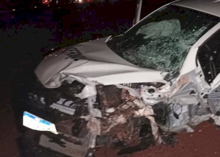 Ivinhema - Colisão frontal envolvendo dois veículos na BR 376 deixa uma vítima fatal
