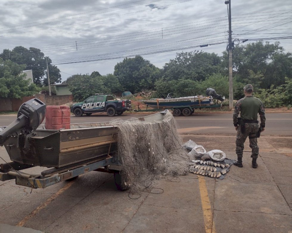 PMA de Batayporã prende dupla por pesca predatória e apreende 56 kg de pescados