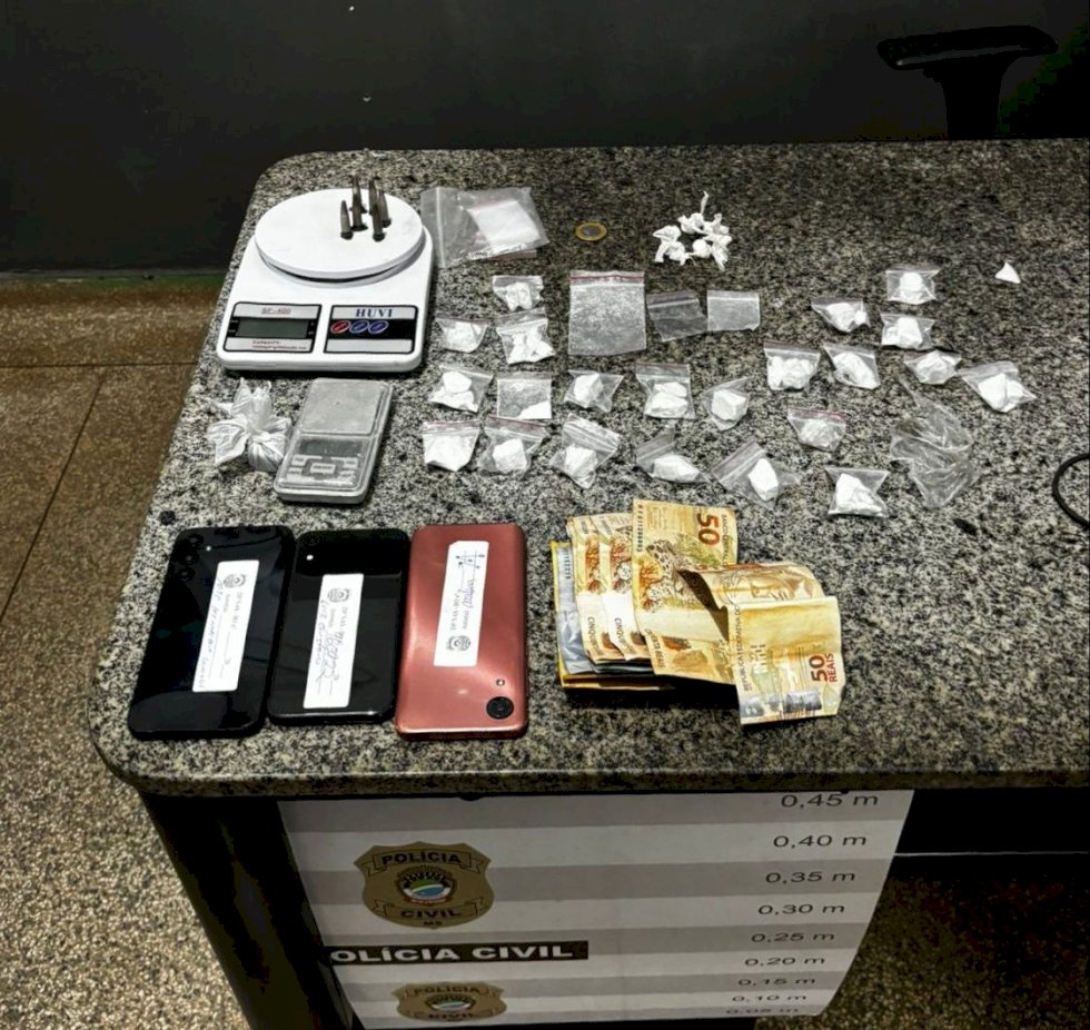 Polícia Civil prende casal de traficantes e autua menor por ato infracional em Nova Alvorada do Sul