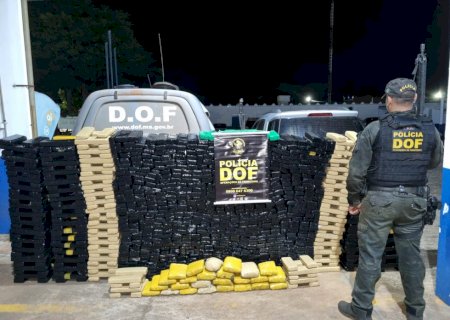 Mais de uma tonelada de maconha é apreendida pelo DOF