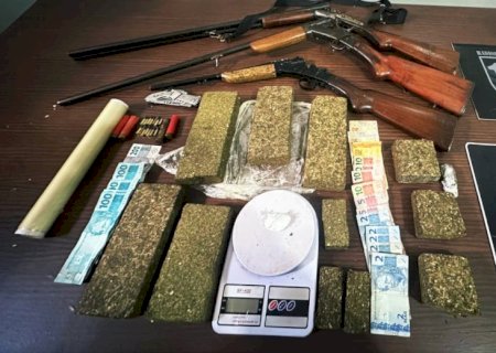 Polícias Civil e Militar prendem homem por tráfico de drogas e posse ilegal de arma de fogo