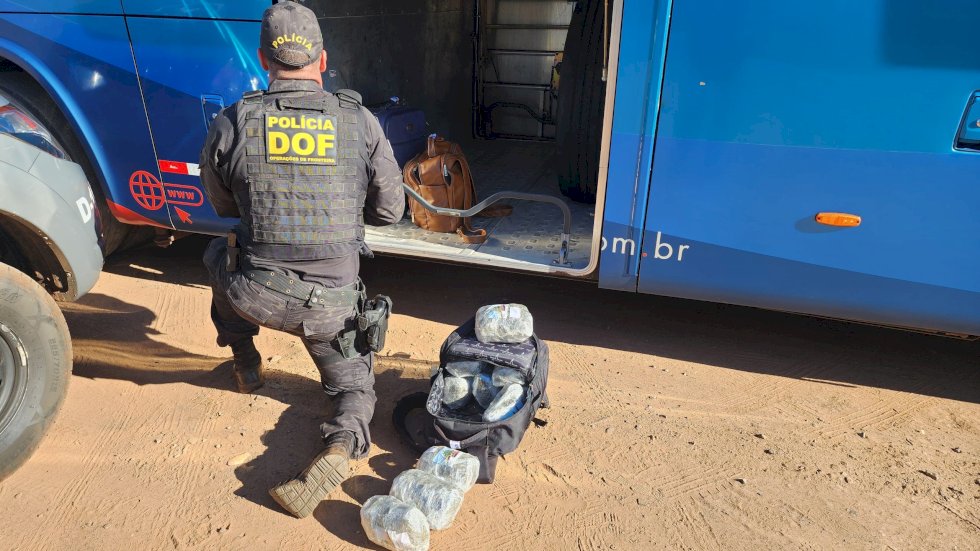 Passageiro de ônibus que seguia com droga para Campo Grande é preso pelo DOF