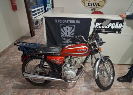Polícia Militar recupera, em Nova Andradina, motocicleta furtada