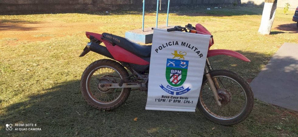 Polícia Militar recupera motocicleta furtada em Nova Casa Verde e prende autor do crime