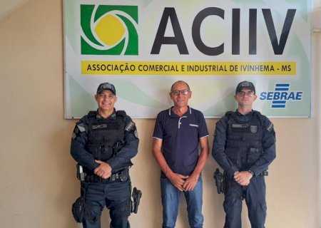 Ivinhema - Presidente da ACIIV recebe visita de Coronel do CPA-5, e o novo Comandante da PM de Ivinhema