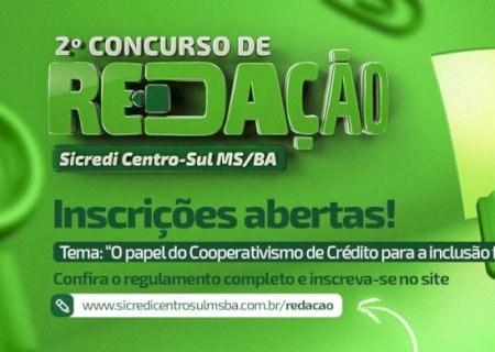 Concurso de Redação Sicredi Centro-Sul MS/BA traz inclusão financeira como tema de produções textuais