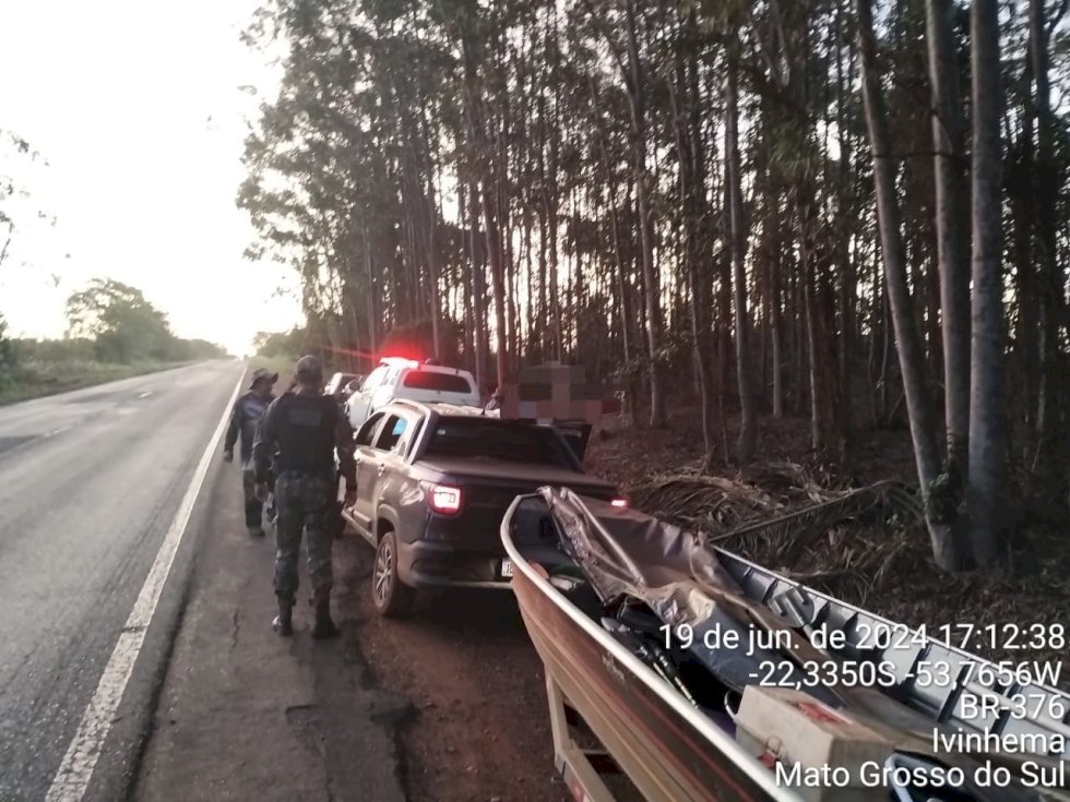 Ivinhema - PMA faz apreensão de pescado irregular na BR - 376