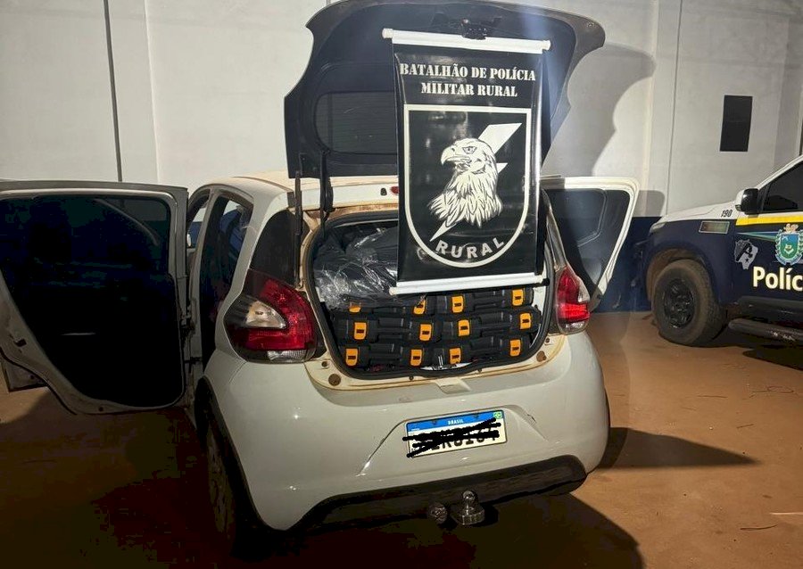 Angélica - Batalhão de Polícia Militar Rural realiza apreensão de produtos de descaminho avaliados em R$ 20 mil na MS-141