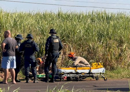 Motociclista fica ferido após colidir com carreta na MS-134 entre Nova Andradina e Batayporã