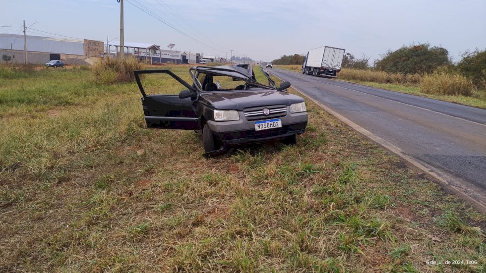 Ivinhema - Acidente envolvendo quatro veículos na BR - 376 deixa uma vítima em estado grave
