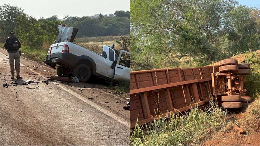 Carreta e picape se envolvem em acidente fatal na BR-267