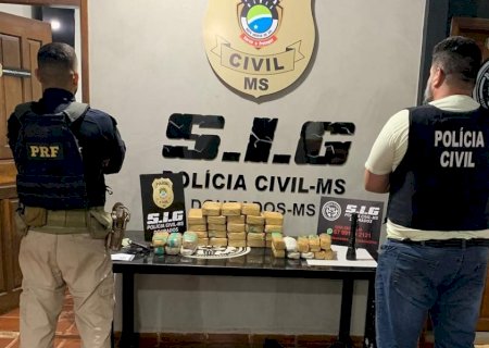 Polícia Civil em operação conjunta com a Polícia Rodoviária Federal desmantela esquema de tráfico interestadual em Dourados