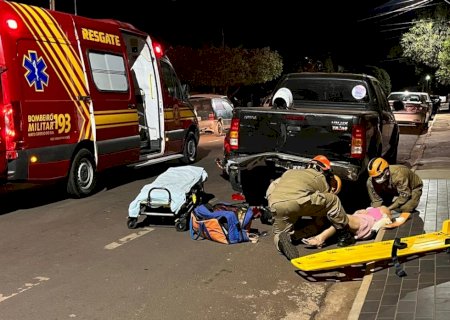 Ivinhema - Mulher bate na traseira de veículo estacionado e tem ferimentos graves