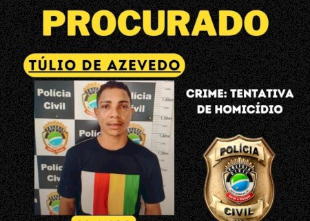 Polícia Civil identifica autor de duas tentativas de homicídio ocorridas em Brasilândia e pede apoio da população para localizar o foragido