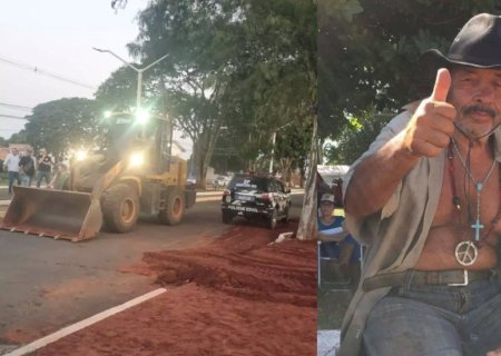 ‘Mané’ morre atropelado por pá carregadeira em obra de canteiro central