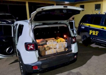 PRF apreende 353 kg de maconha e recupera veículo em Bataguassu