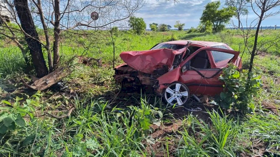 Jovem é desencarcerado após acidente na MS-395, entre Bataguassu e Brasilândia