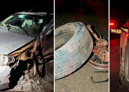 Pessoas ficam feridas em acidente envolvendo Fiat Strada e Nissan Frontier entre Nova Andradina e Nova Casa Verde