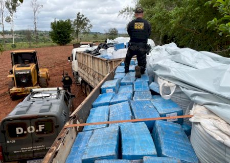 DOF apreende carreta com 8 toneladas de maconha em meio a carga de fertilizantes