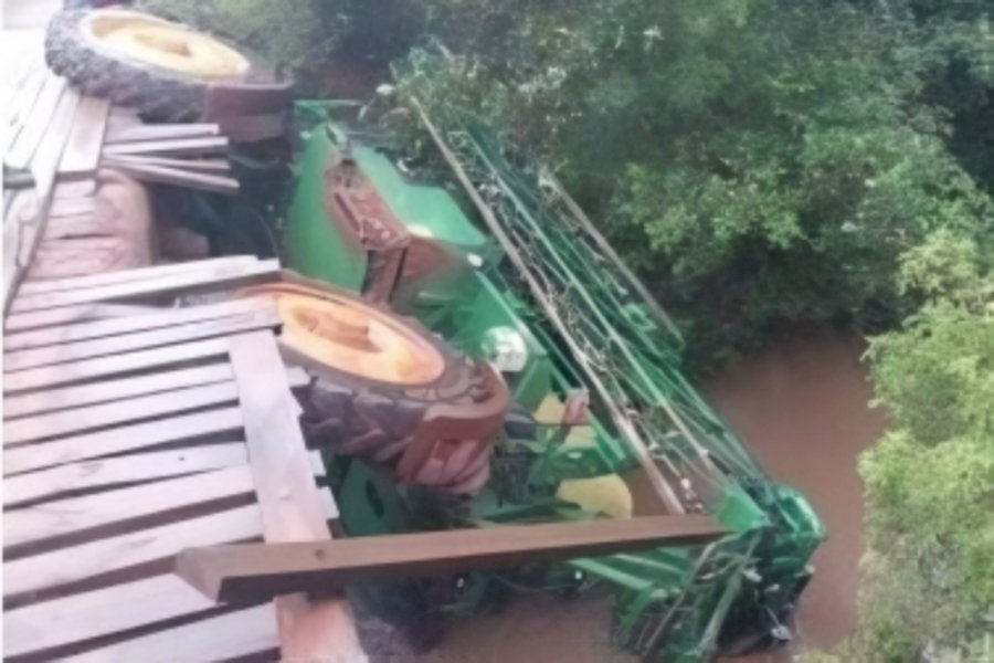 Ponte ruim pode ter causado acidente com pulverizador em Nova Alvorada do Sul