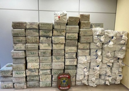 PF apreende caminhão com cerca de 2 toneladas de maconha na MS-295