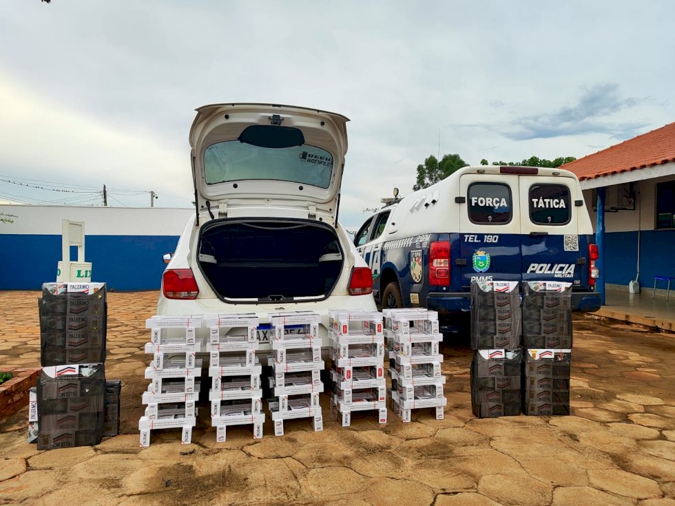 Polícia Militar apreende carga de cigarros contrabandeados em operação de fiscalização em Batayporã