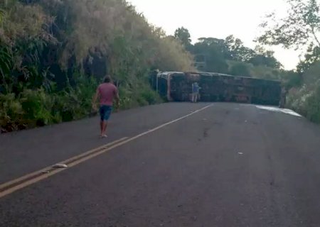 Douradense morre após tombar carreta carregada com porcos no RS